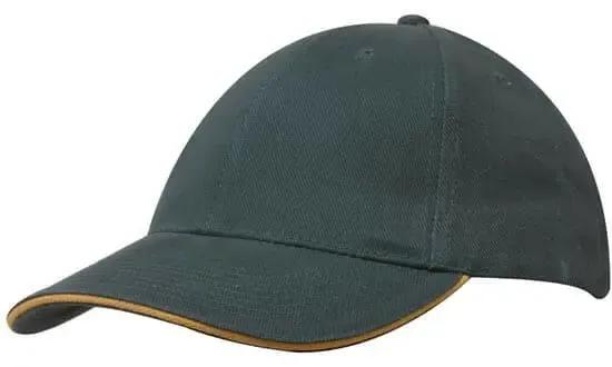 Headwear Brushed Heavy Cotton Cap With Sandwich Trim X12 - 4210